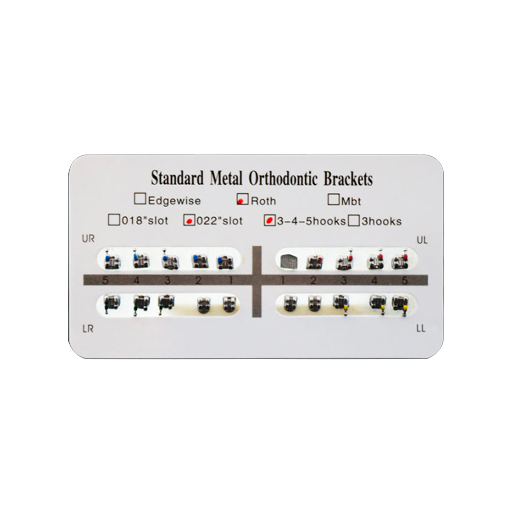 BRACKETS METÁLICOS STANDARD ROTH SLOT 0.22 HOOKS 3-4-5 x1 CASO